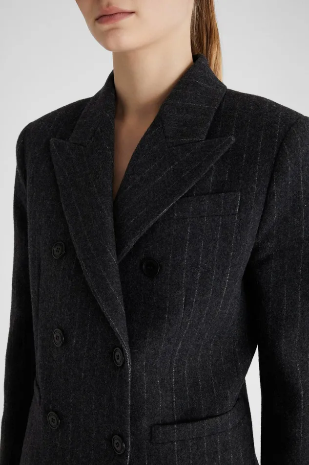 Women Blazers Ermanno Scervino Designer Pinstriped Wool Doublebreasted Jacket 8211 Ermanno Scervino