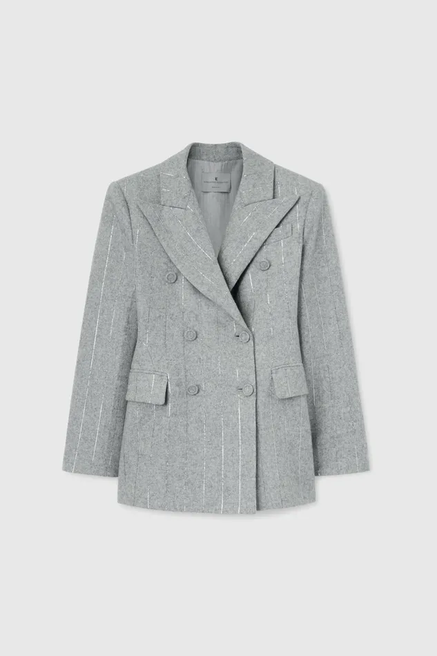 Women Blazers Ermanno Scervino Wool Double Breasted Grey Jacket With Patterns 8211 Ermanno Scervino Grey Women Blazers Ermanno Scervino Wool Double Breasted Grey Jacket With Patterns 8211 Ermanno Scervino Grey