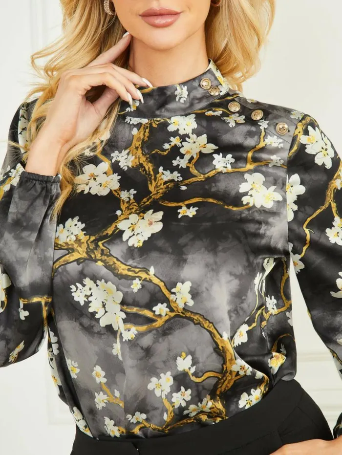 Women Blossom Blouse Blossom Black Cave Print Marciano Tops And Sweaters Women Blossom Blouse Blossom Black Cave Print Marciano Tops And Sweaters