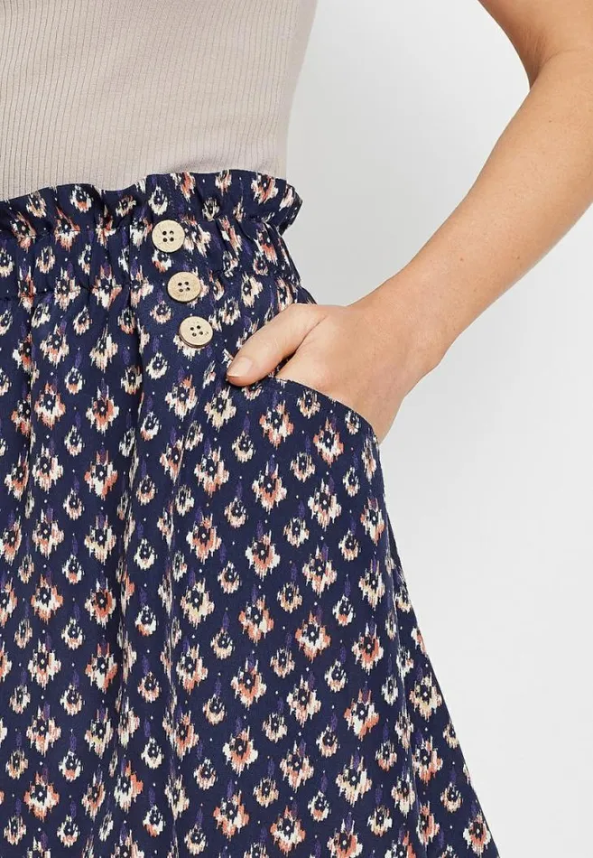 Women Blue Printed Mini Skirt Maurices Bottoms