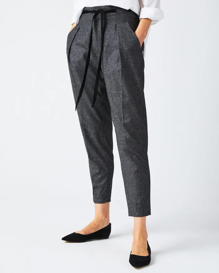 Women Bottoms Billy Reid Tapered Pleat Pant Charcoal
