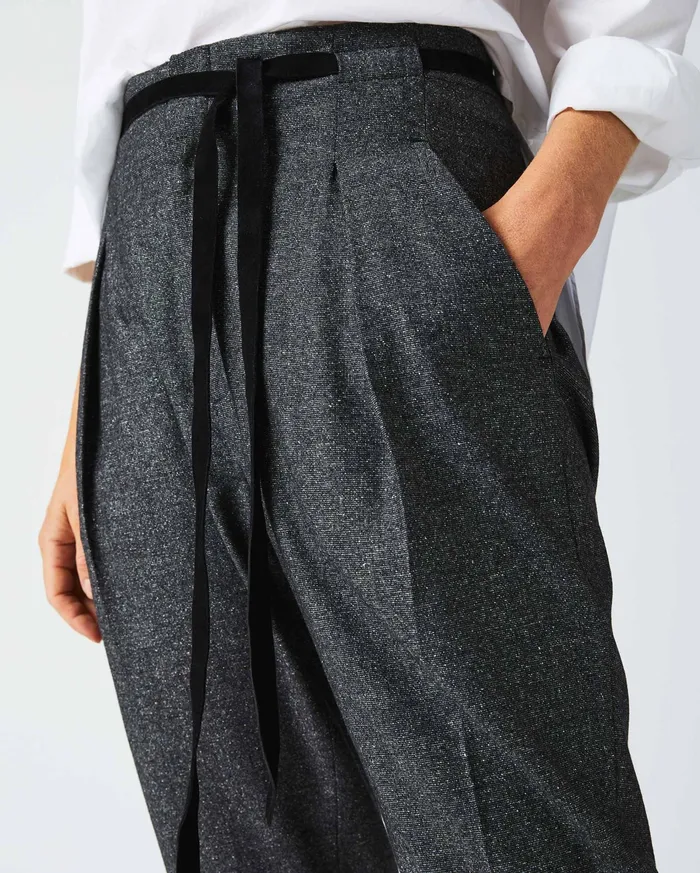 Women Bottoms Billy Reid Tapered Pleat Pant Charcoal