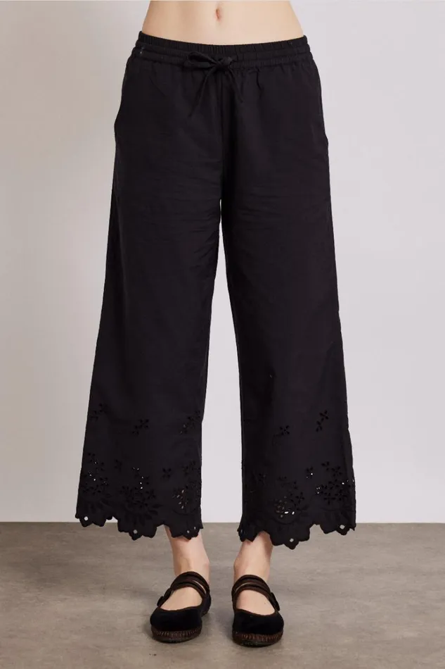 Women Bottoms Damson Madder Lana Trousers 8211 Black Broderie