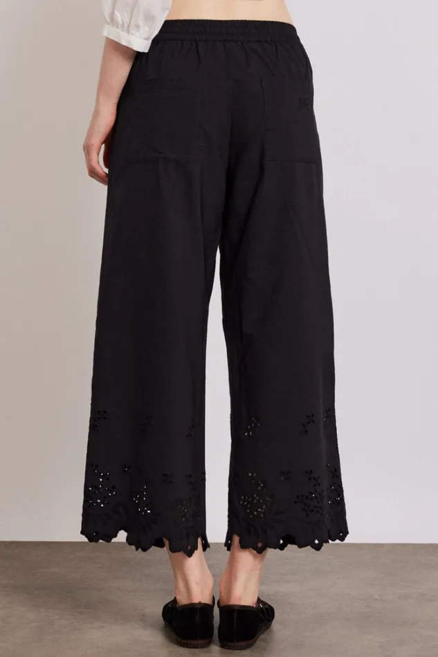 Women Bottoms Damson Madder Lana Trousers 8211 Black Broderie