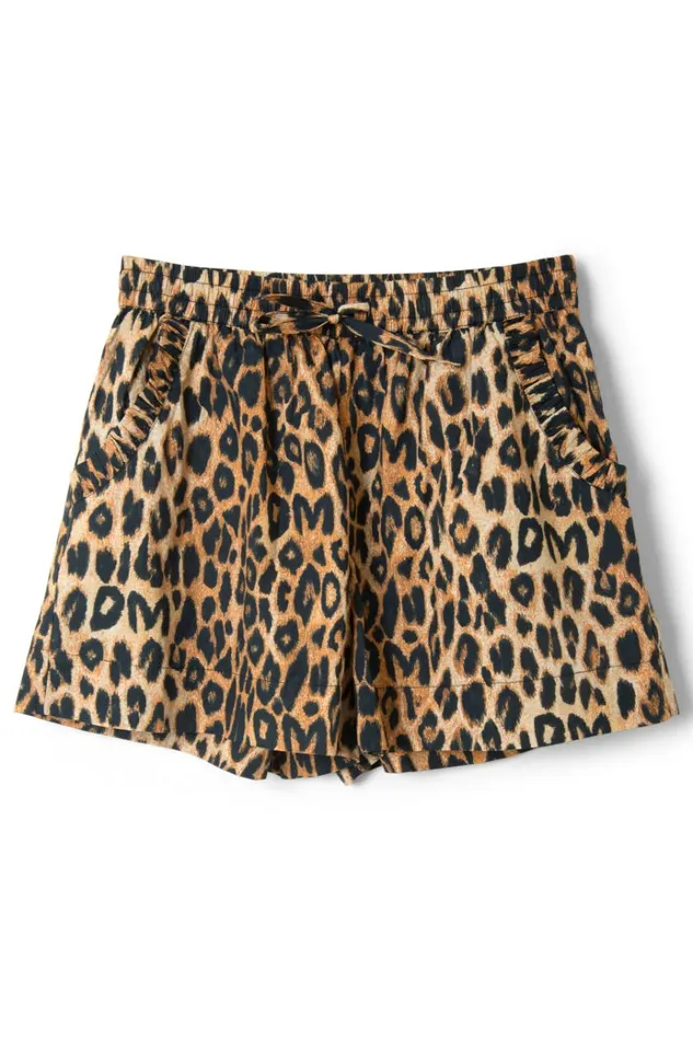 Women Bottoms Damson Madder Leopard Pull On Shorts