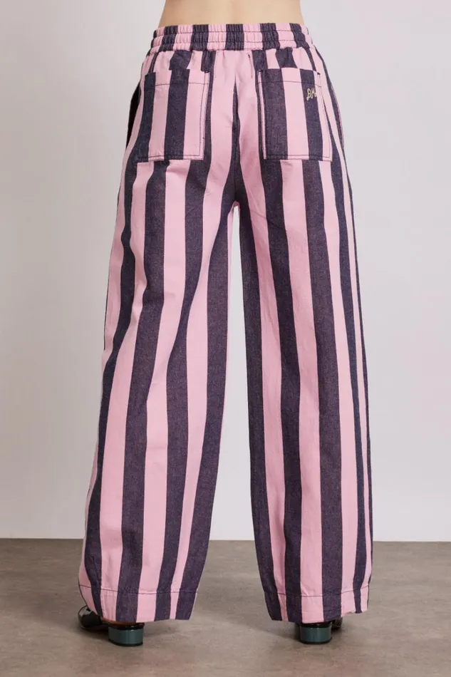 Women Bottoms Damson Madder Rafe Pants 8211 Pink Navy Stripe
