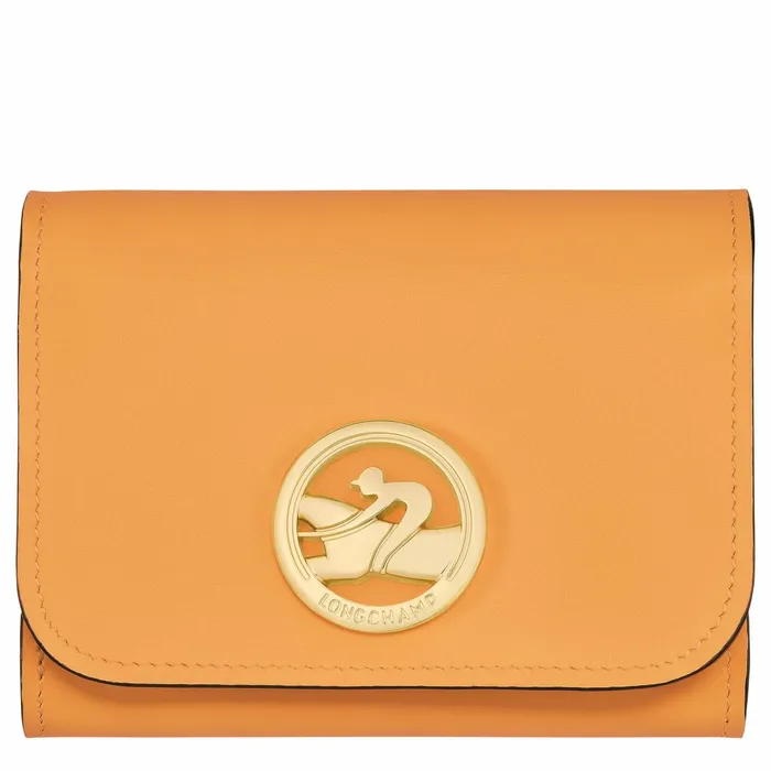 Women BoxTrot Wallet Apricot Longchamp Leather Wallets