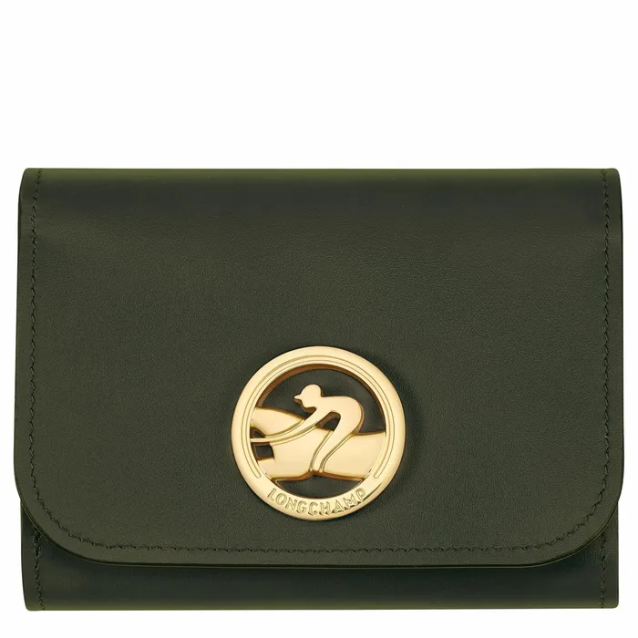 Women BoxTrot Wallet Khaki Longchamp Leather Wallets
