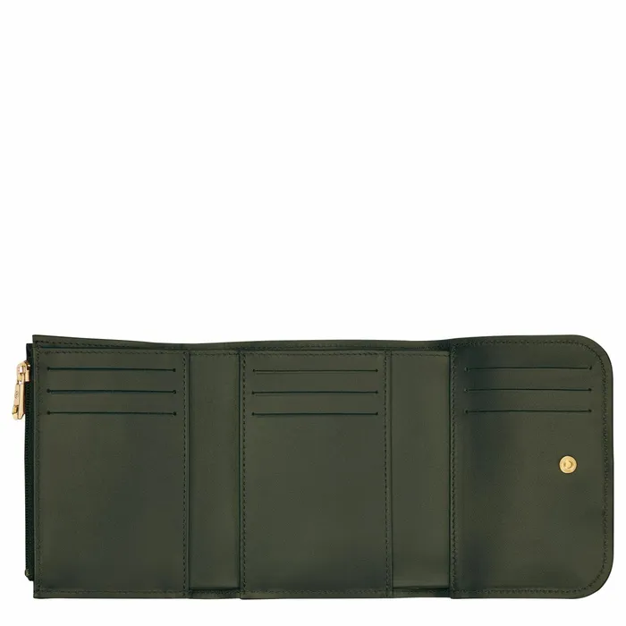 Women BoxTrot Wallet Khaki Longchamp Leather Wallets