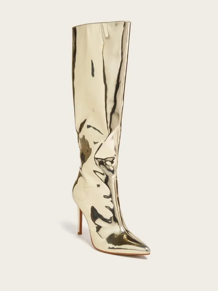 Women Brandy KneeHigh Boot Gold2 Marciano Shoes