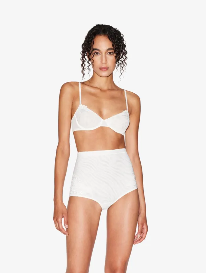 Women Bras La Perla Balconette Bra In Offwhite Stretch Tulle