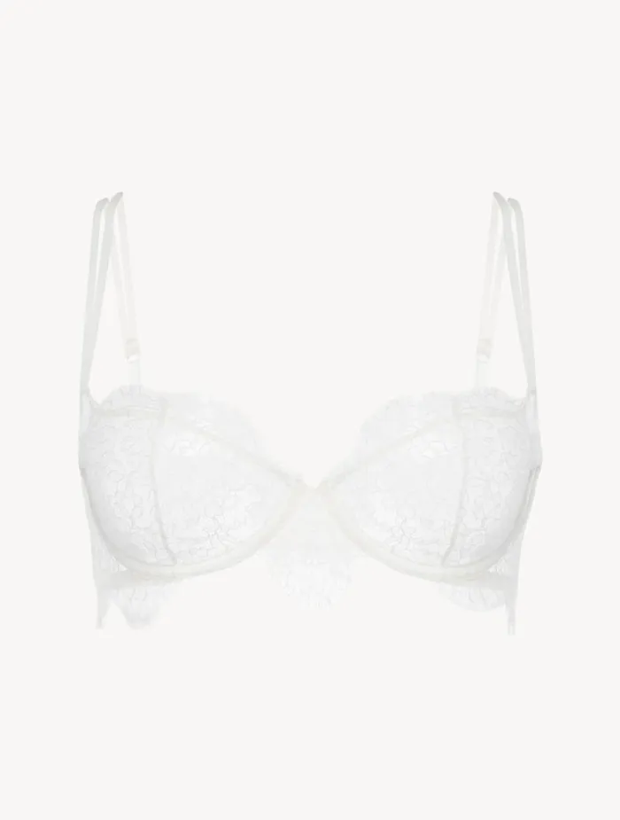 Women Bras La Perla Balconette Bra With Lace In Natural