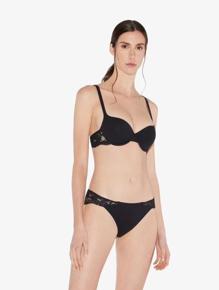Women Bras La Perla Black Cotton Tshirt Bra