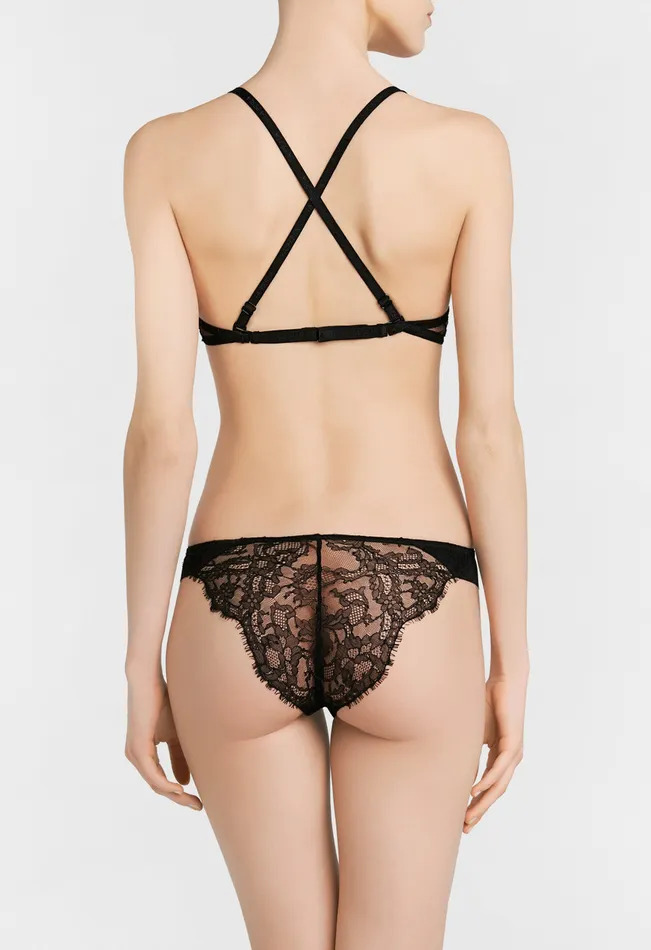 Women Bras La Perla Black Tshirt Multiway Bra With Chantilly Lace