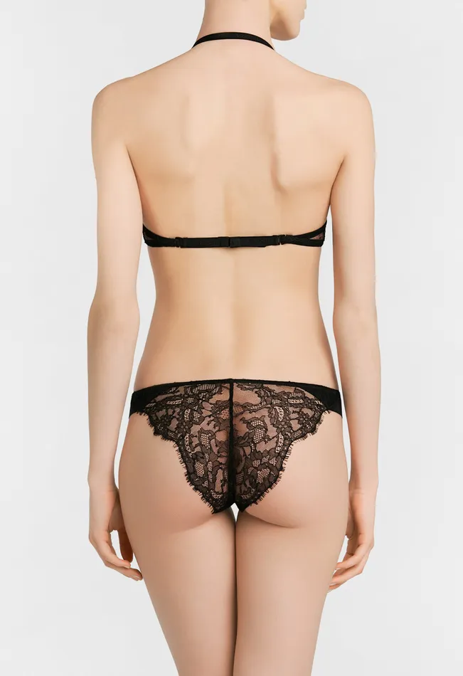 Women Bras La Perla Black Tshirt Multiway Bra With Chantilly Lace