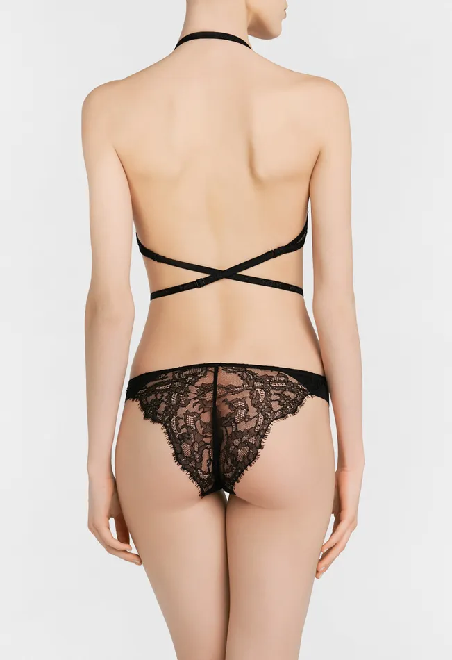 Women Bras La Perla Black Tshirt Multiway Bra With Chantilly Lace