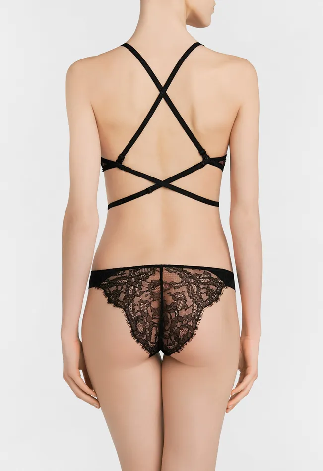 Women Bras La Perla Black Tshirt Multiway Bra With Chantilly Lace