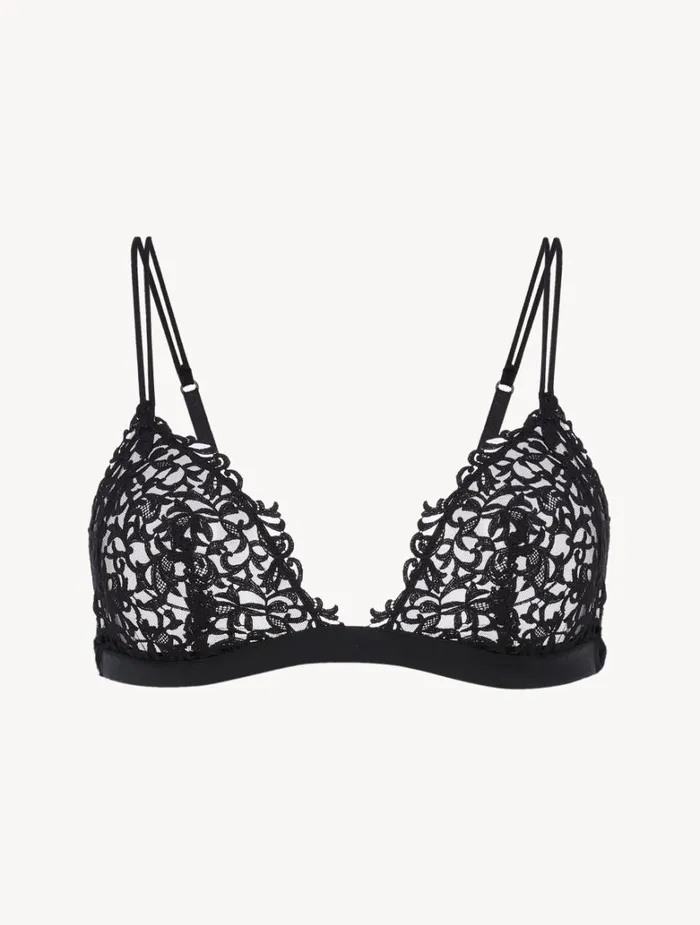 Women Bras La Perla Black Triangle Bra With Macram