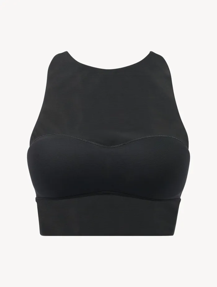 Women Bras La Perla Crop Top In Black Stretch Tulle