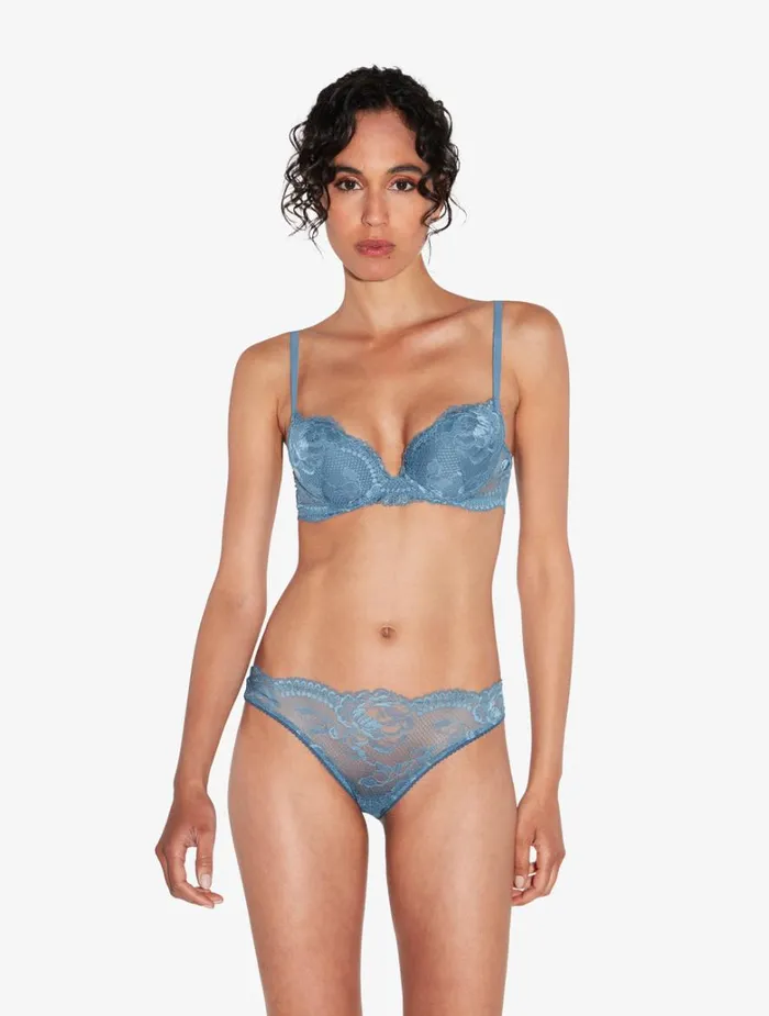 Women Bras La Perla Dark Blue Lace Pushup Bra