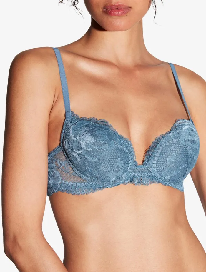 Women Bras La Perla Dark Blue Lace Pushup Bra