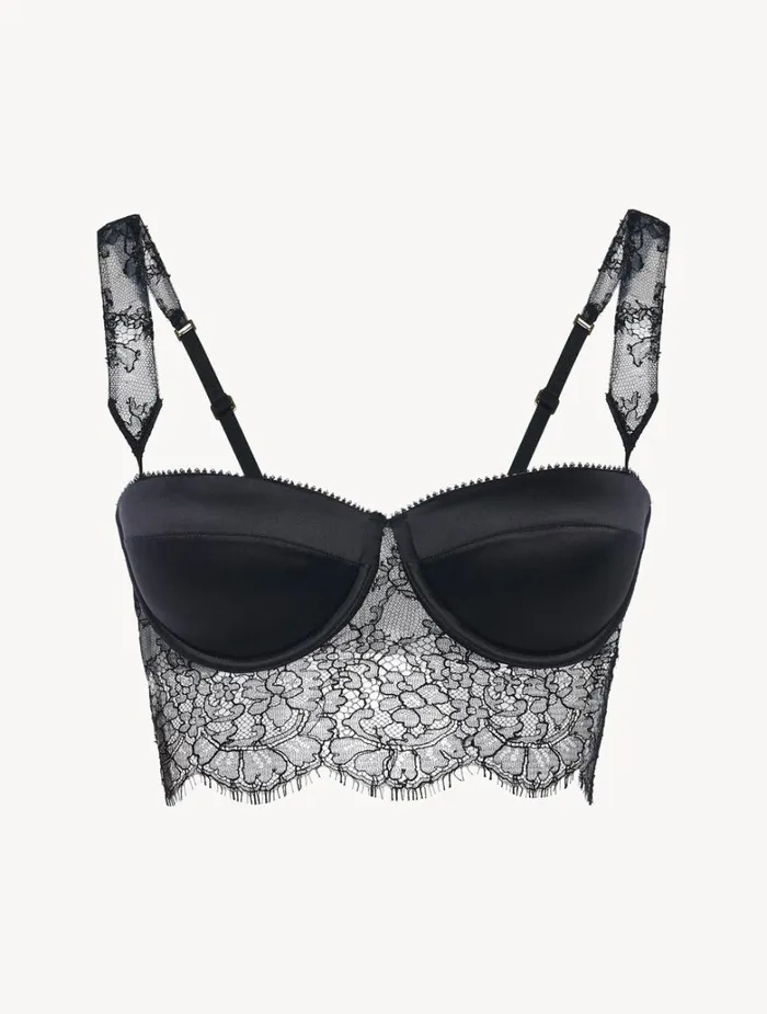 Women Bras La Perla Padded Bralette In Black With Leavers Lace