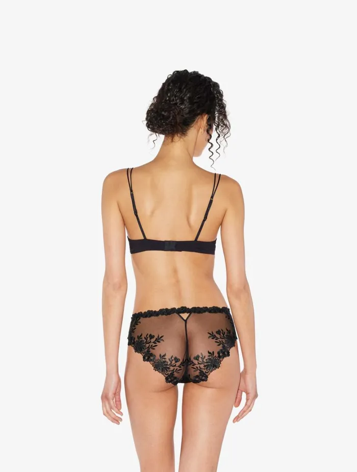 Women Bras La Perla Pushup Bra In Black Lycra With Embroidered Tulle