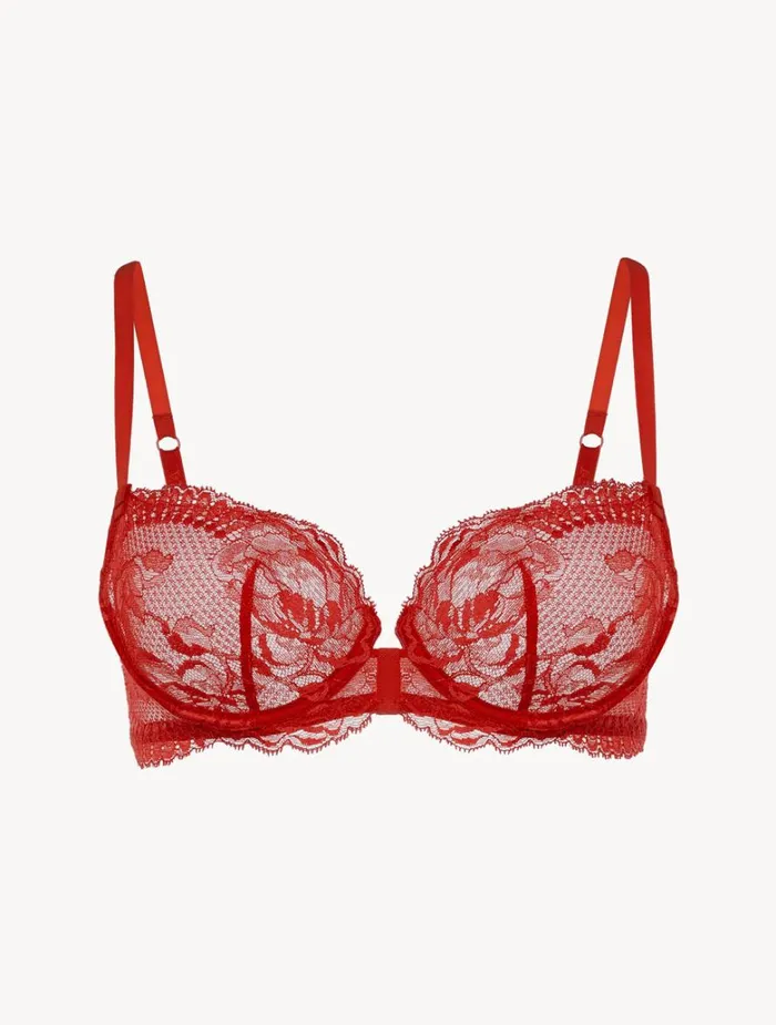 Women Bras La Perla Red Lace Balconette Bra