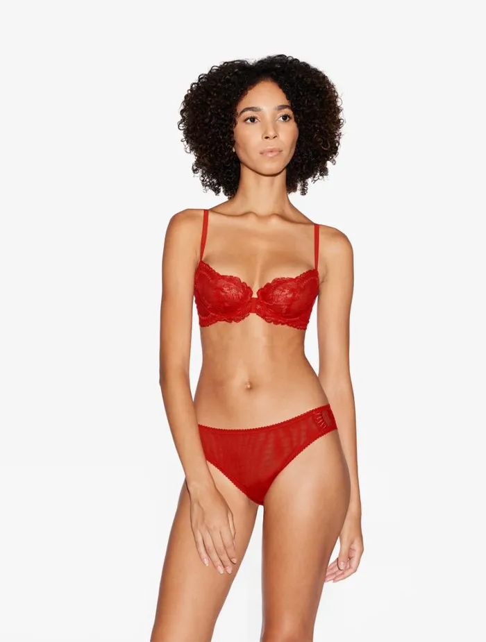 Women Bras La Perla Red Lace Balconette Bra