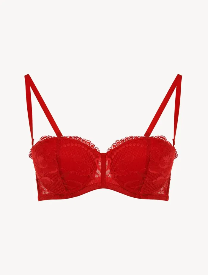 Women Bras La Perla Red Lace Bandeau Bra
