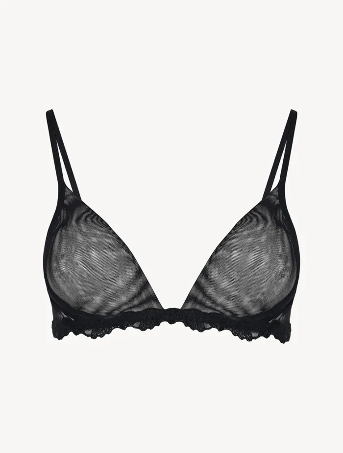 Women Bras La Perla Triangle Bra In Sheer Black Stretch Tulle