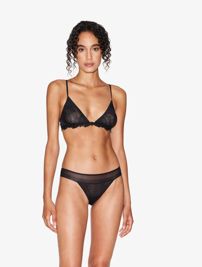 Women Bras La Perla Triangle Bra In Sheer Black Stretch Tulle