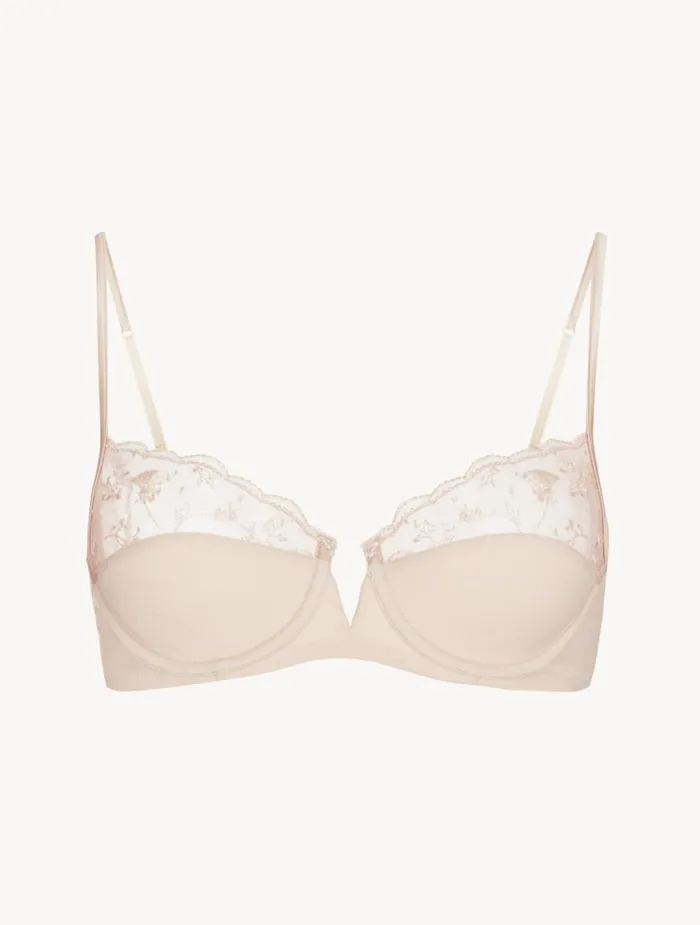 Women Bras La Perla Underwired Bra In Halo And Ivory Nude With Embroidered Tulle Women Bras La Perla Underwired Bra In Halo And Ivory Nude With Embroidered Tulle