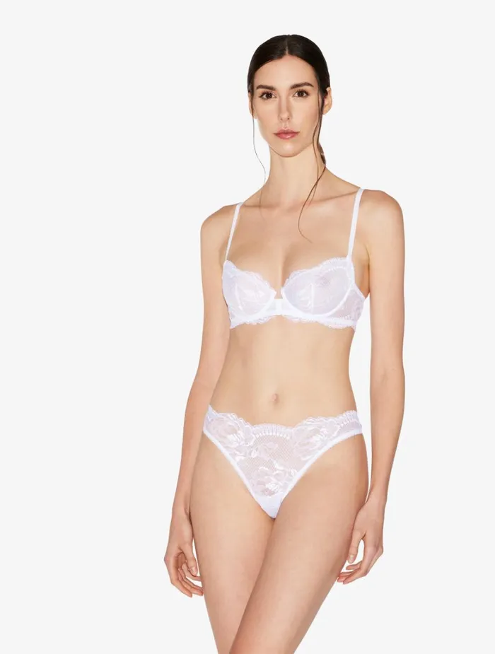 Women Bras La Perla White Lace Balconette Bra