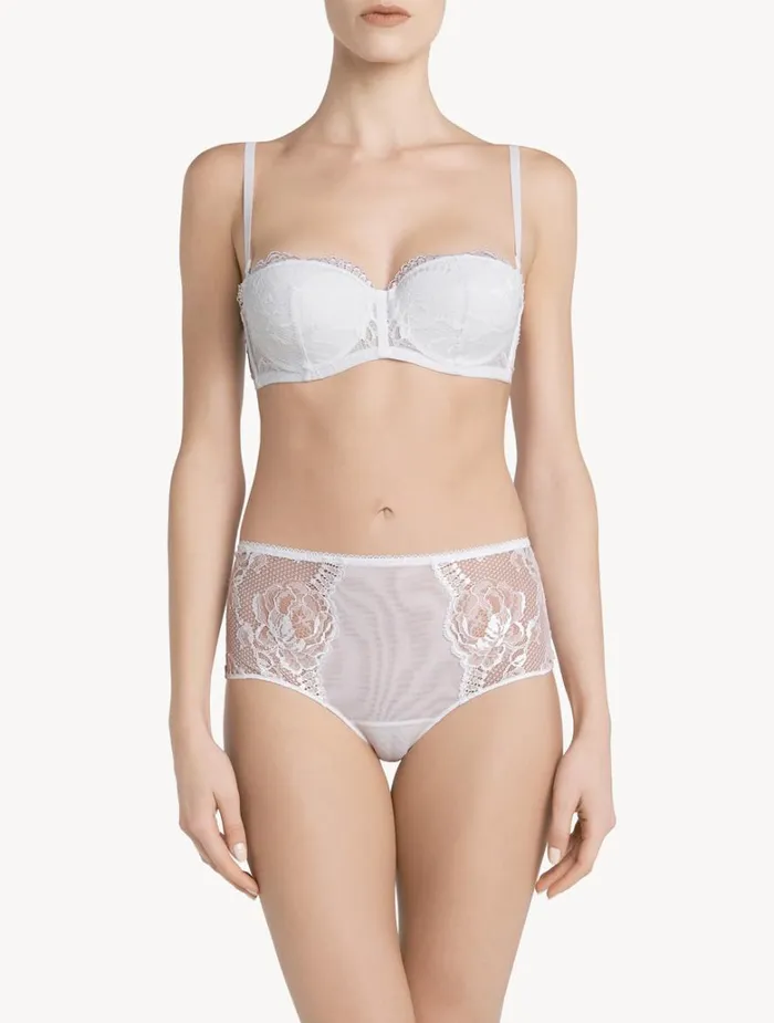 Women Bras La Perla White Lace Bandeau Bra