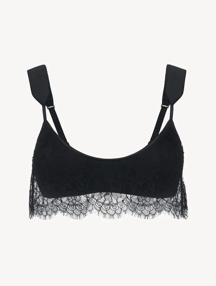 Women Bras La Perla Wireless Bra In Black With Lace Overlay