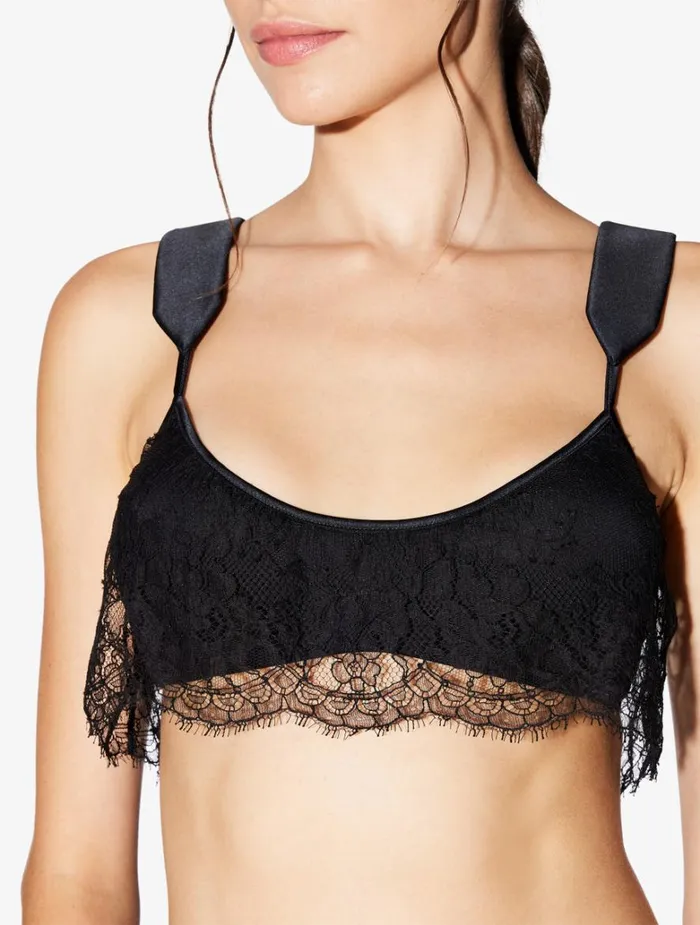 Women Bras La Perla Wireless Bra In Black With Lace Overlay