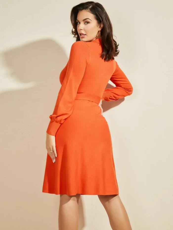 Women Brooklyn Sweater Dress Ochre Playfull Marciano Dresses