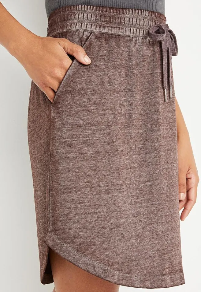 Women Brown Drawcord Waist Skirt Maurices Bottoms