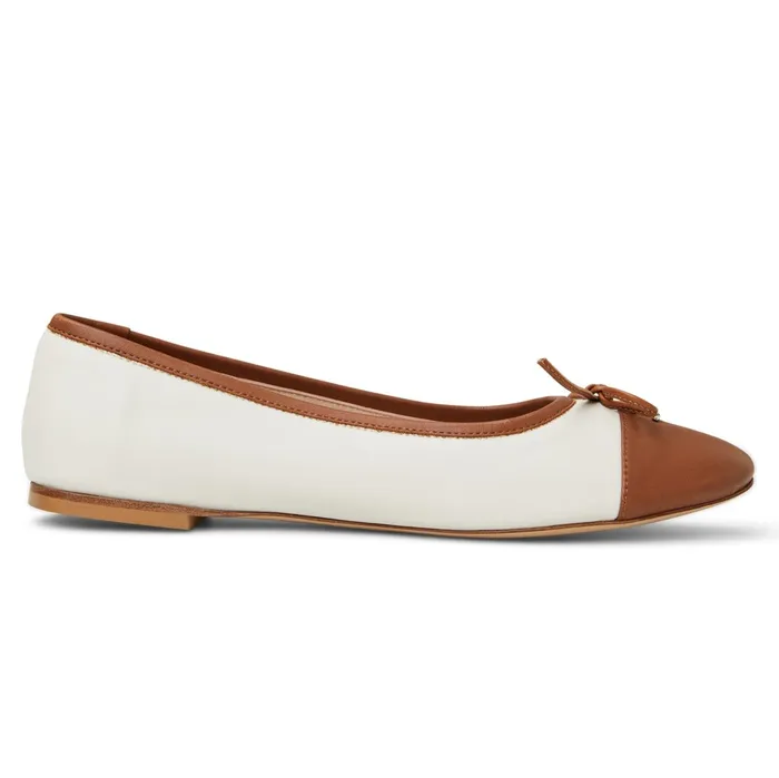 Women Bruno Magli Flats and Loafers DONATELLA Ballet Flat BROWNCREAM