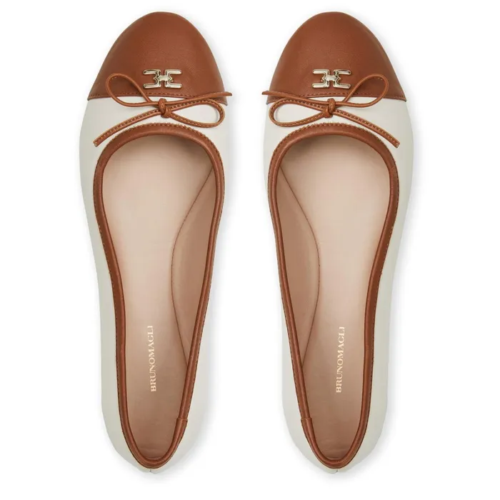 Women Bruno Magli Flats and Loafers DONATELLA Ballet Flat BROWNCREAM
