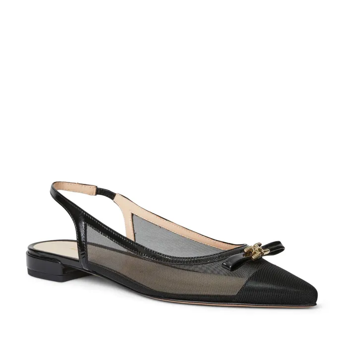 Women Bruno Magli Flats and Loafers PAMINA Slingback Flat BLACK PATENT
