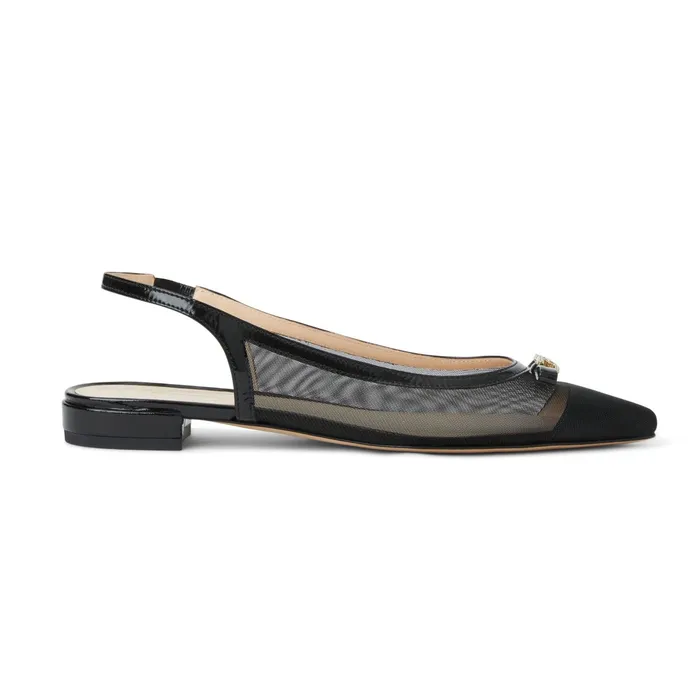Women Bruno Magli Flats and Loafers PAMINA Slingback Flat BLACK PATENT