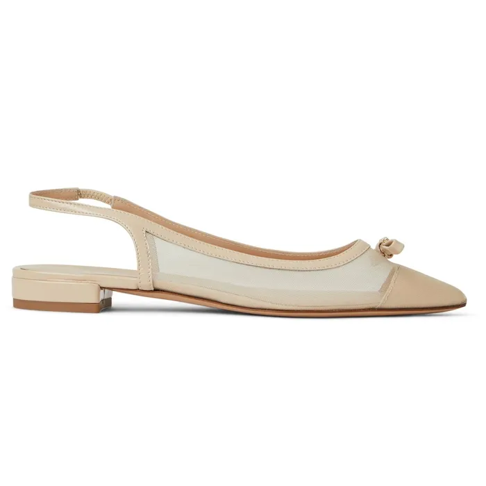 Women Bruno Magli Flats and Loafers PAMINA Slingback Flat SAND PATENT