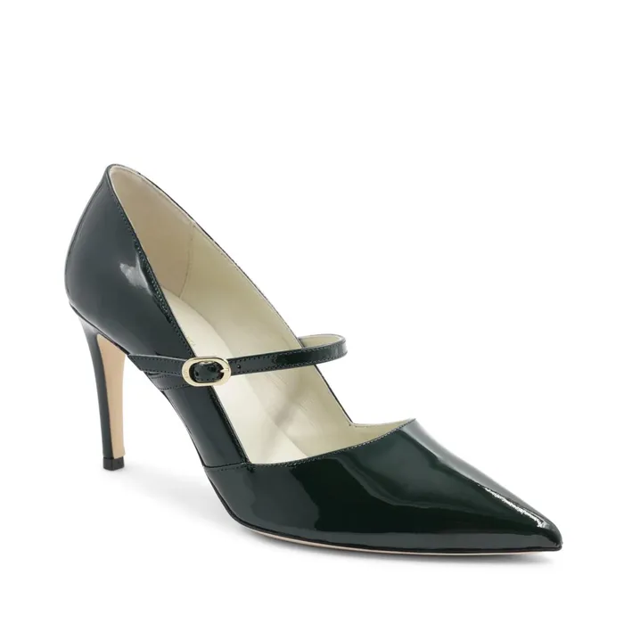 Women Bruno Magli Heels Gemma MaryJane Leather Pump 8211 Emerald Patent