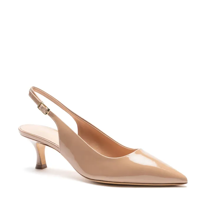 Women Bruno Magli Heels Palerma Slingback Pump Biscuit Patent