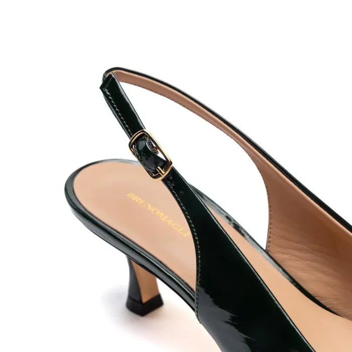 Women Bruno Magli Heels Palerma Slingback Pump Emerald Patent