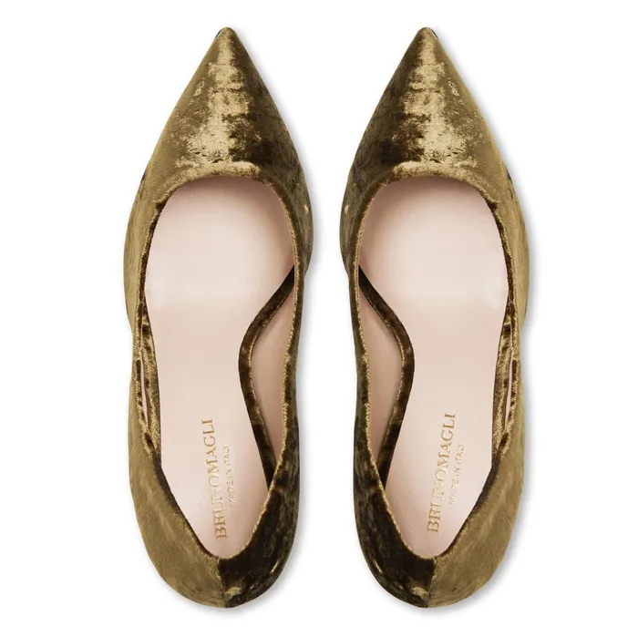 Women Bruno Magli Heels Telma Pointed Toe Pump Olive Velvet Women Bruno Magli Heels Telma Pointed Toe Pump Olive Velvet