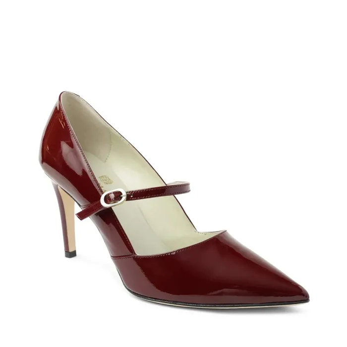 Women Bruno Magli Pumps Gemma MaryJane Leather Pump 8211 Bordeaux Patent