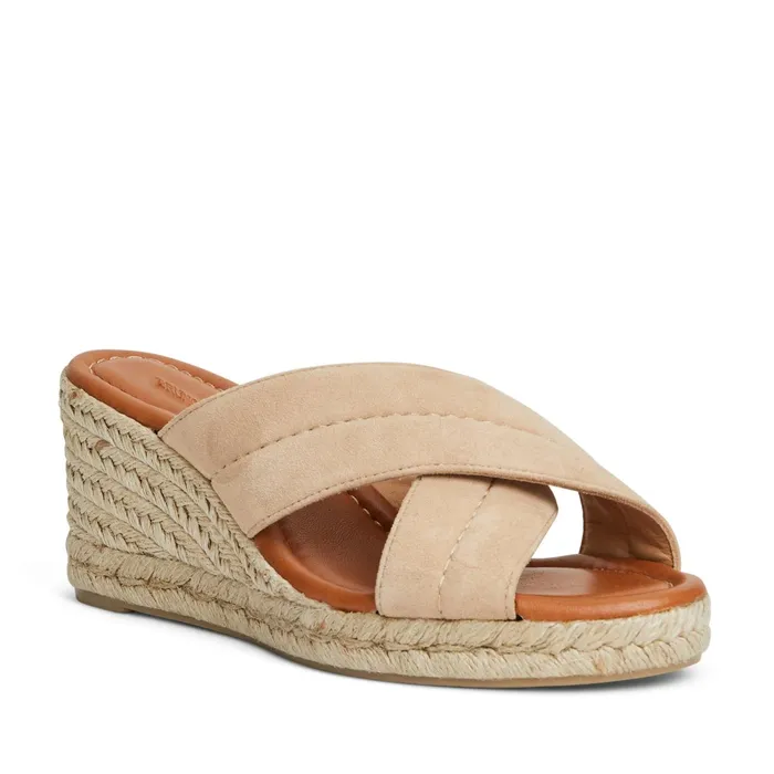 Women Bruno Magli Sandals and Slides EVA Wedge Heel SAND SUEDE